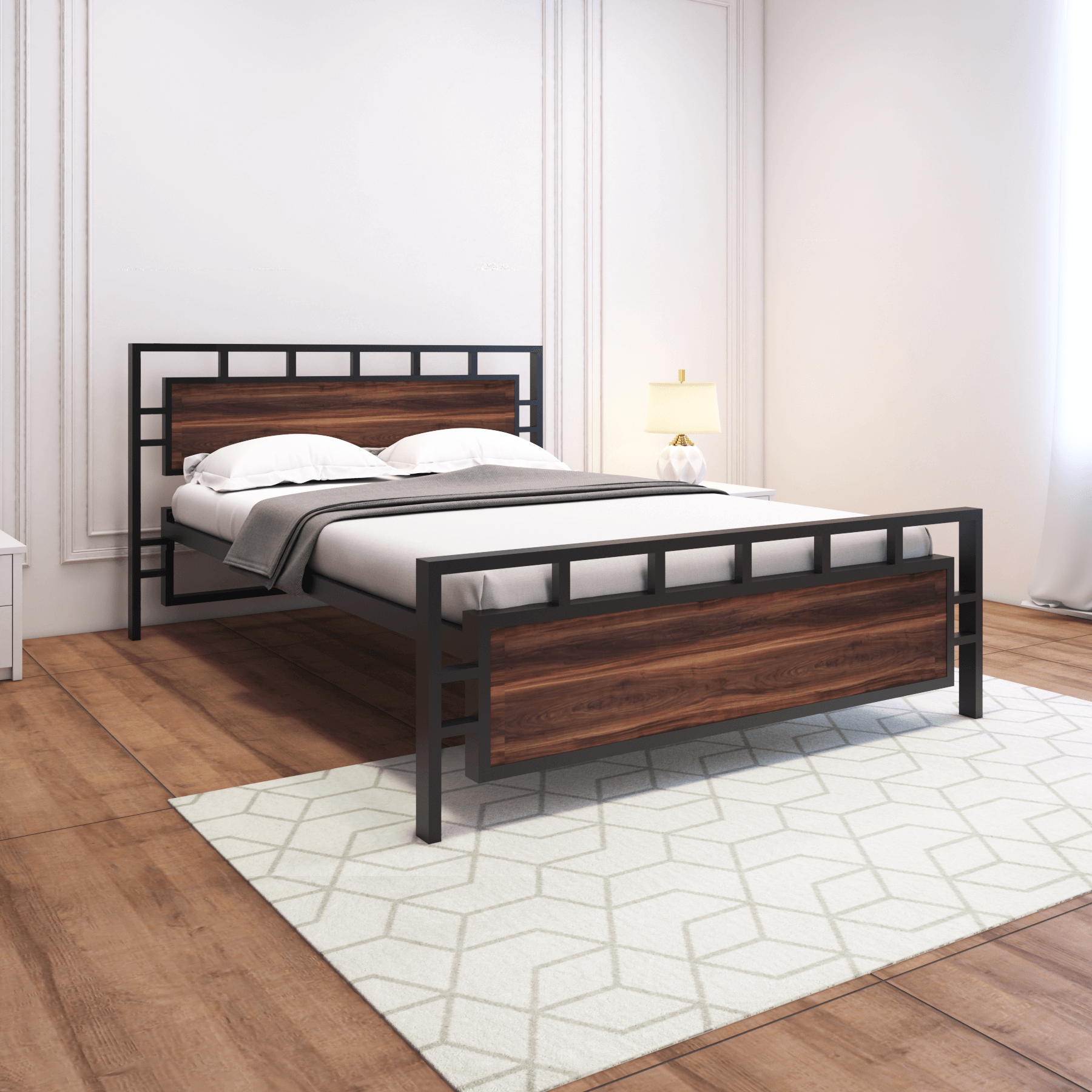 Homdec Lyra Double Metal Bed