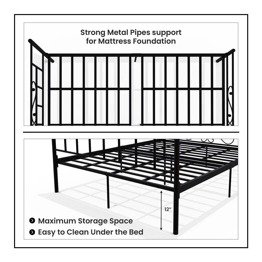 Homdec Hercules Queen Size Bed Black Homdec Hercules Queen Size Bed Black