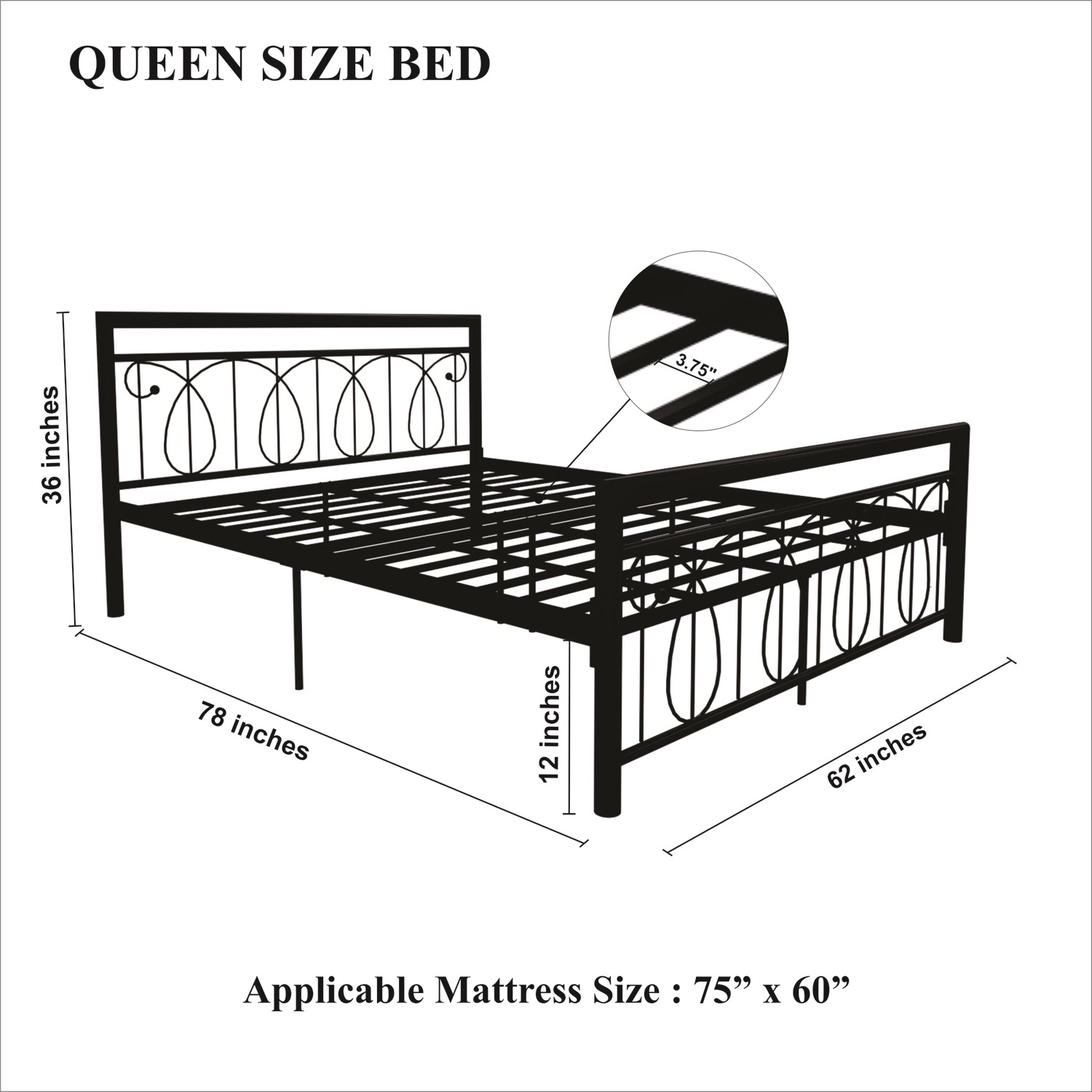 Homdec Hercules Queen Size Bed Homdec Hercules Queen Size Bed
