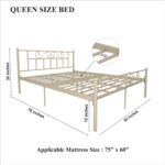 Homdec Columba Queen Size Metal Bed Homdec Columba Queen Size Metal Bed