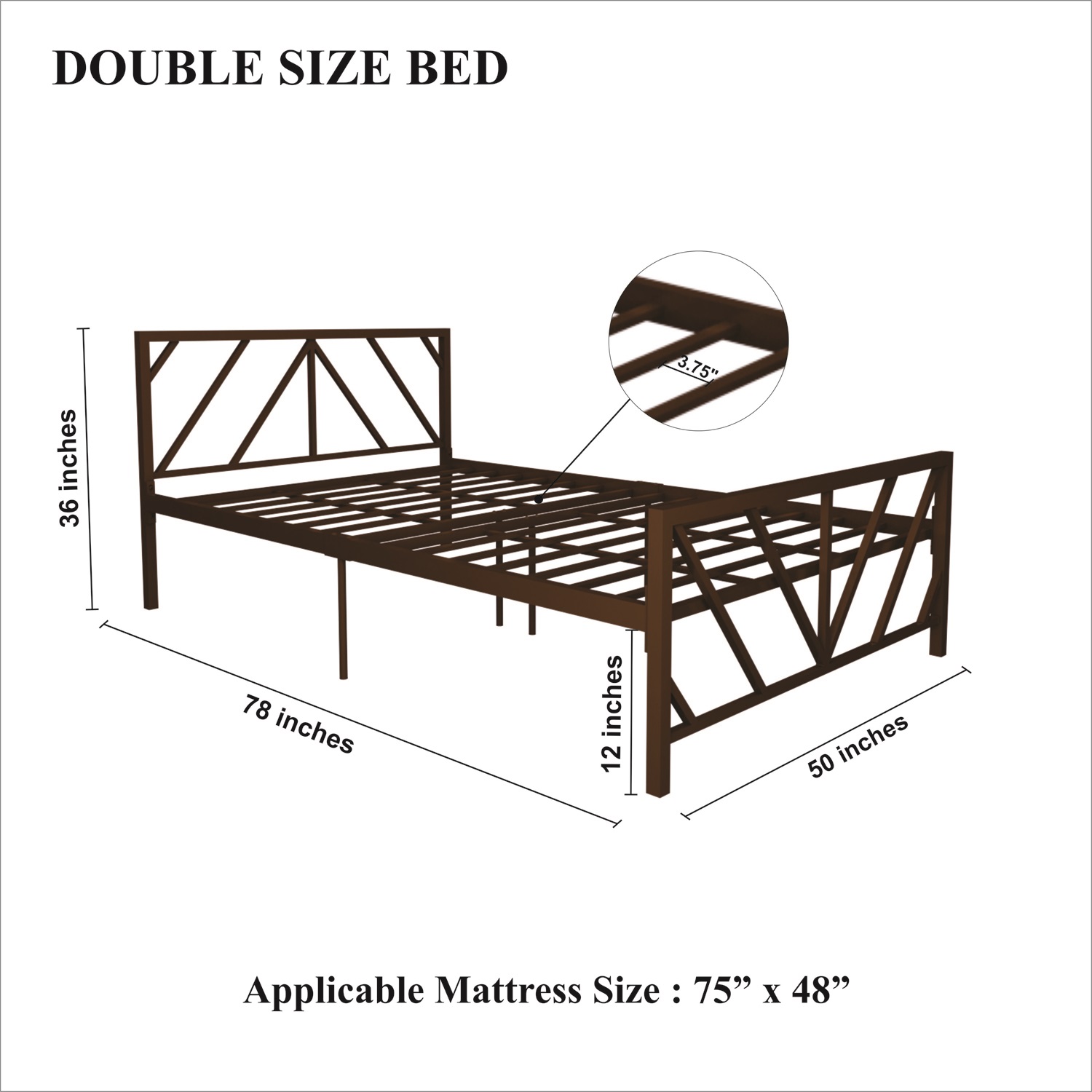 Homdec Ara Double Metal Bed Homdec Ara Double Metal Bed