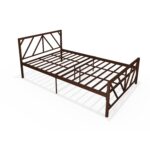 Homdec Ara Double Metal Bed Brown Homdec Ara Double Metal Bed Brown