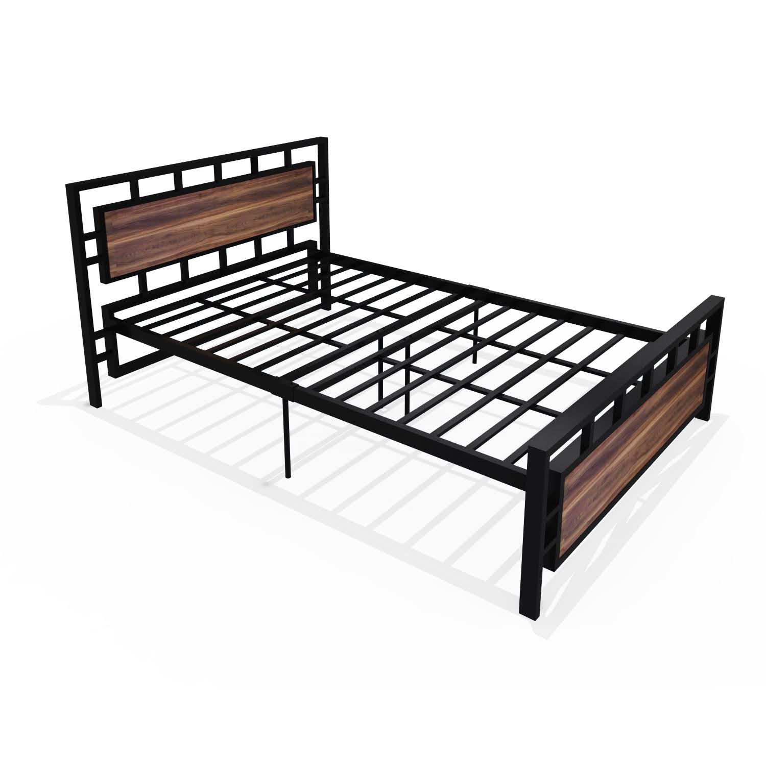 Homdec Hercules Double Metal Bed Black