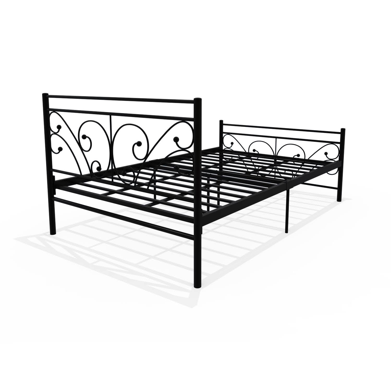 Homdec Auriga Double Metal Bed Black