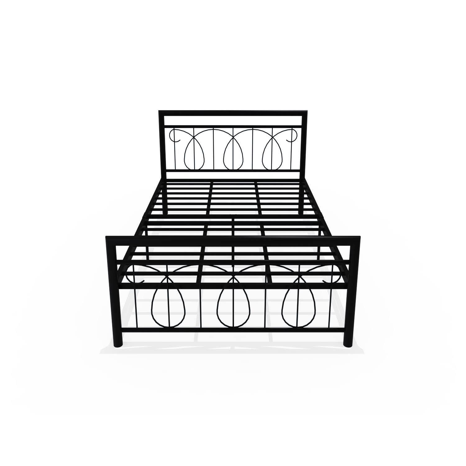 Homdec Lyra Double Metal Bed Black