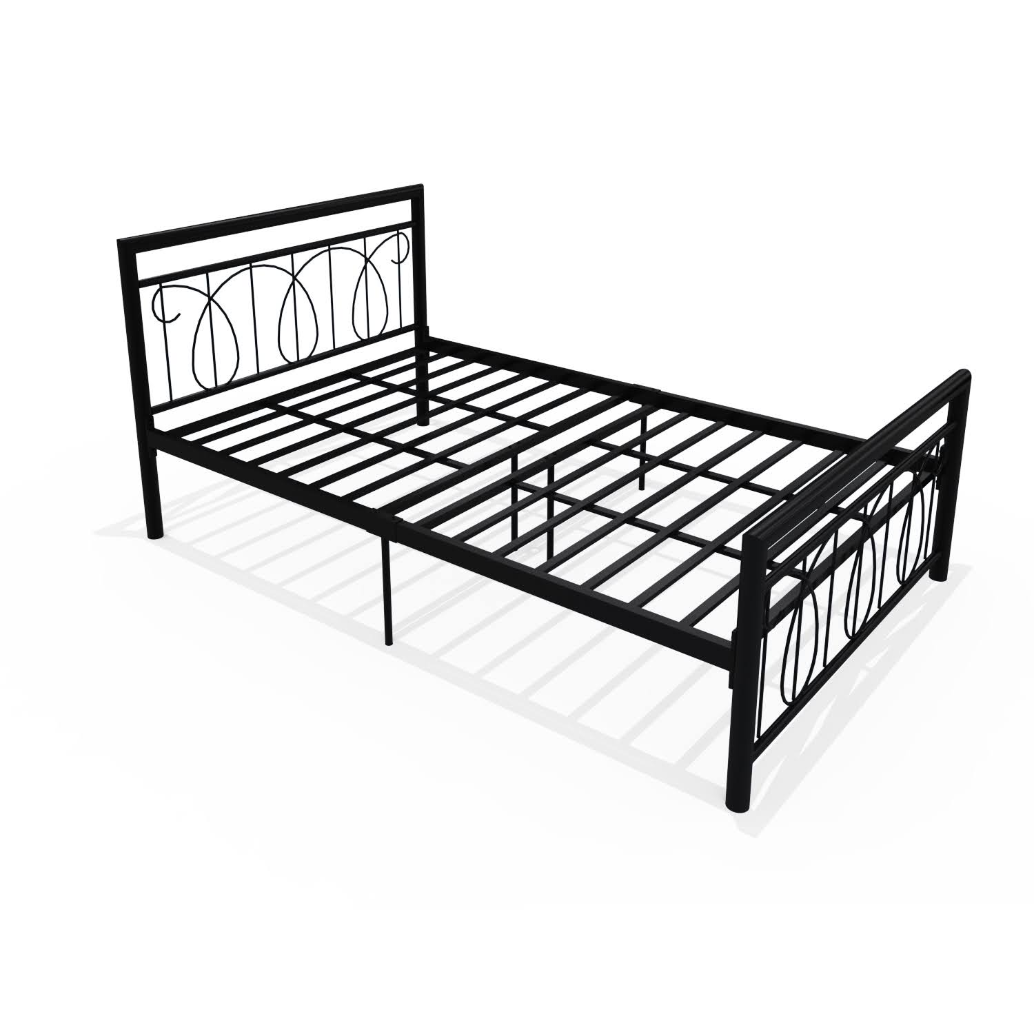 Homdec Lyra Double Metal Bed Black