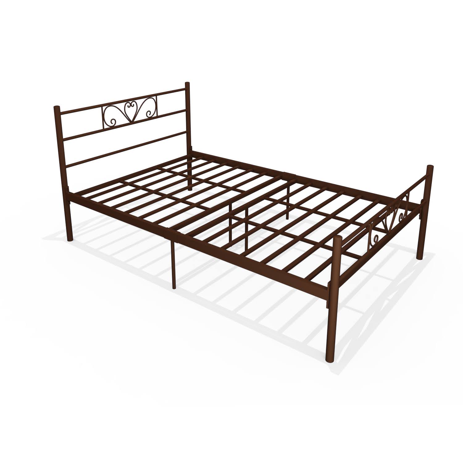 Homdec Carina Double Metal Bed Brown