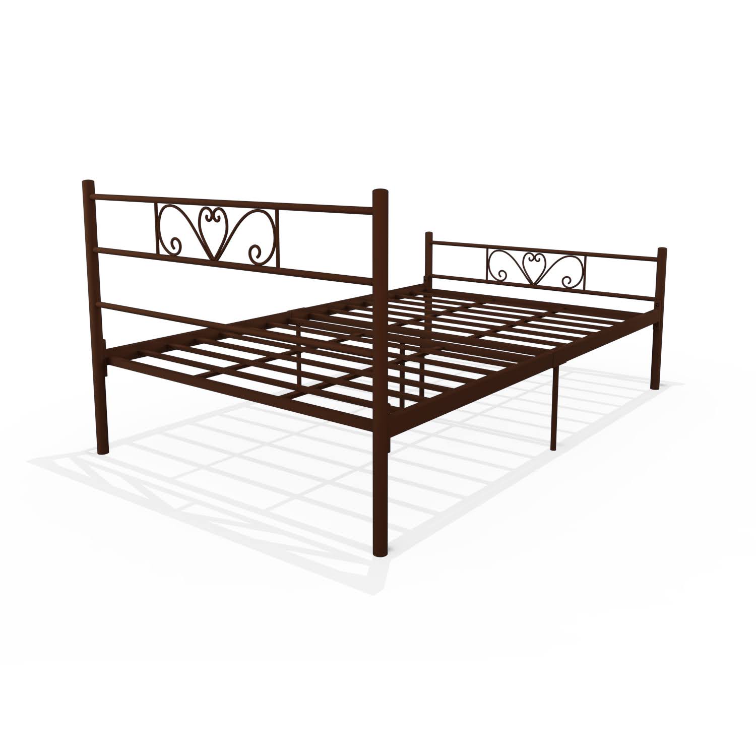 Homdec Carina Double Metal Bed Brown