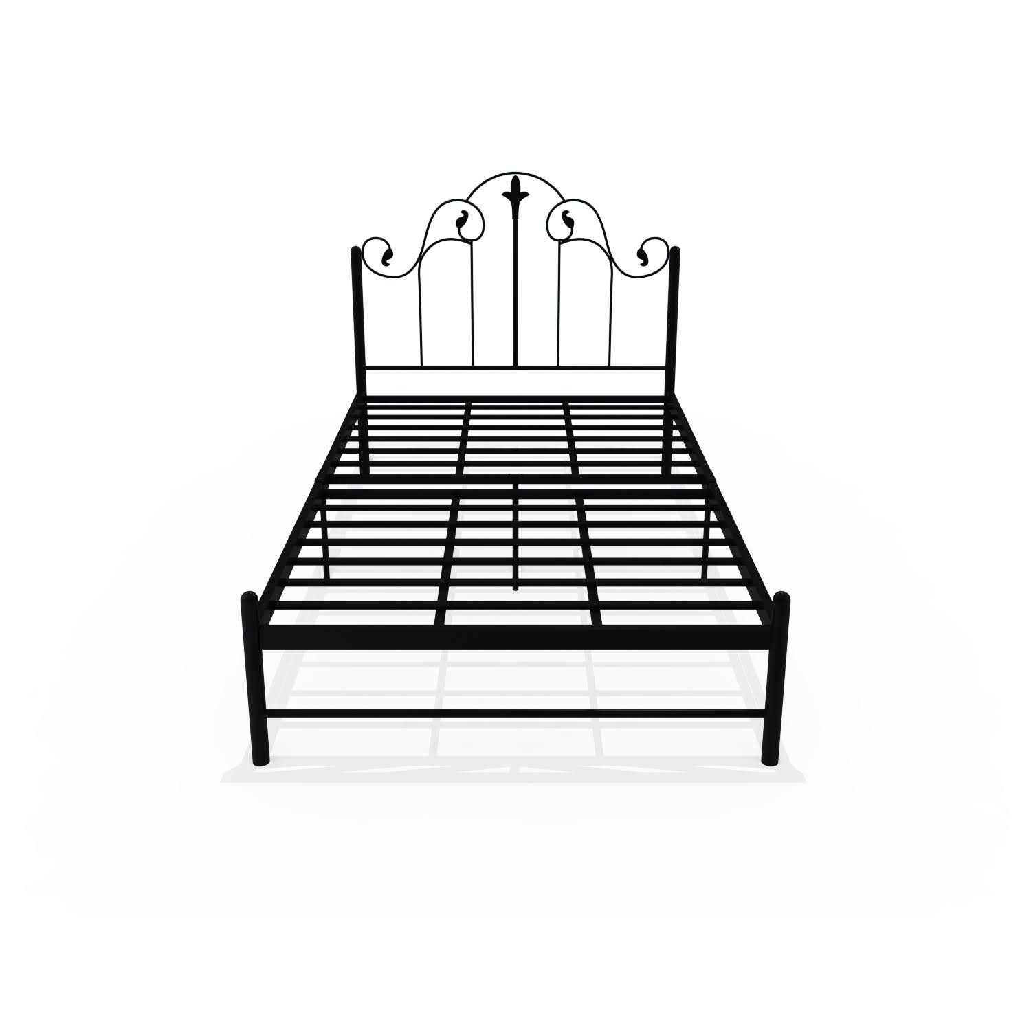 Homdec Pavo Double Metal Bed Black