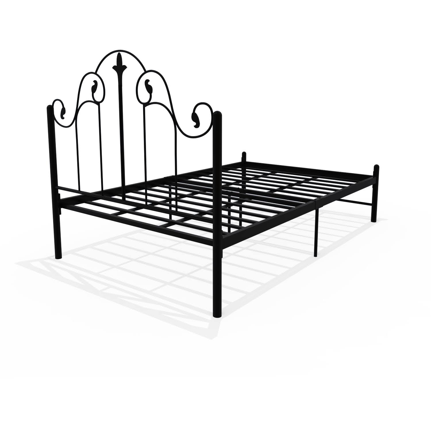 Homdec Pavo Double Metal Bed Black