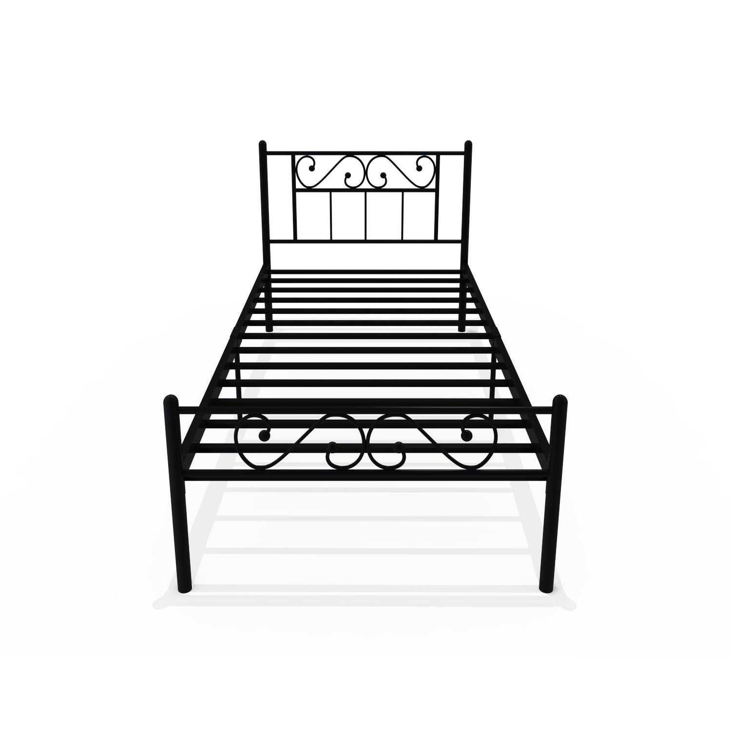 Homdec Dorado Single Metal Bed Black