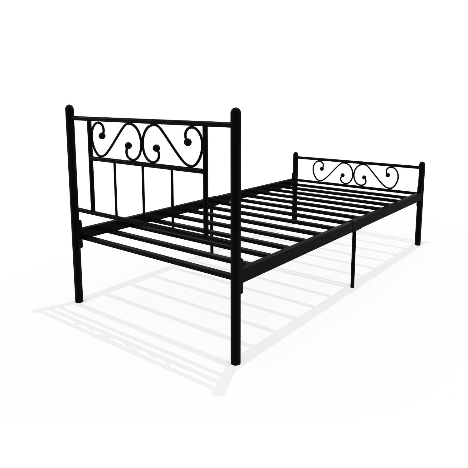 Homdec Dorado Single Metal Bed Black