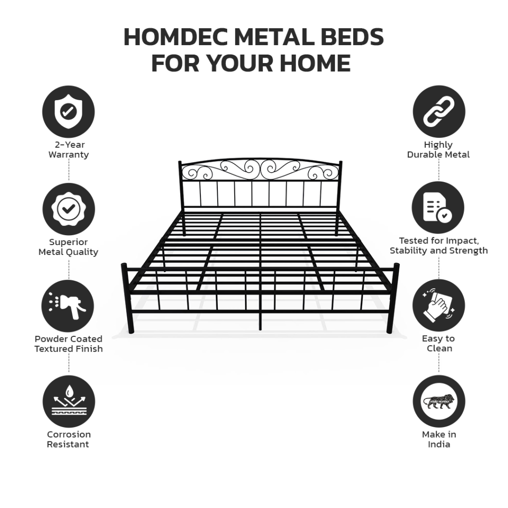 Buy Antila Heavy Duty King Size Metal Frame Bed Homdec