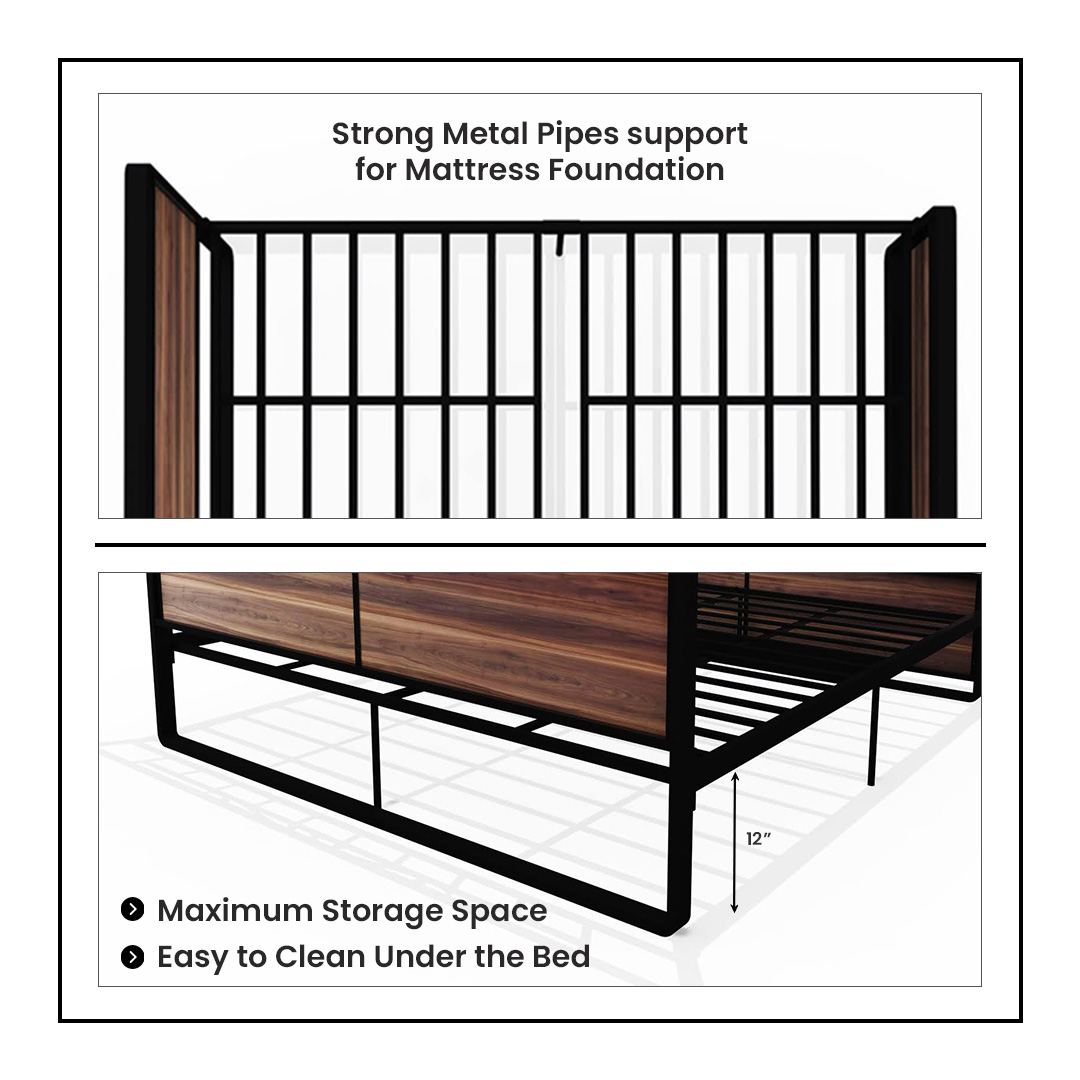 Homdec Vega King Size Metal Bed