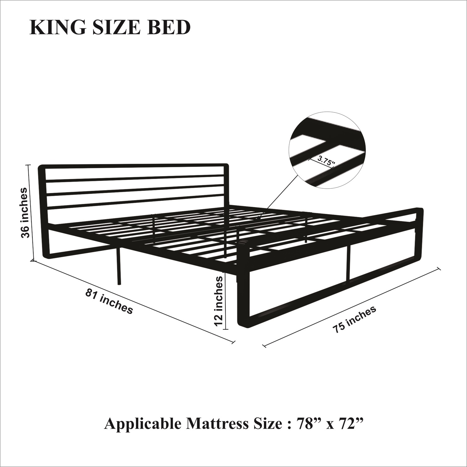 Homdec Hercules King Size Bed
