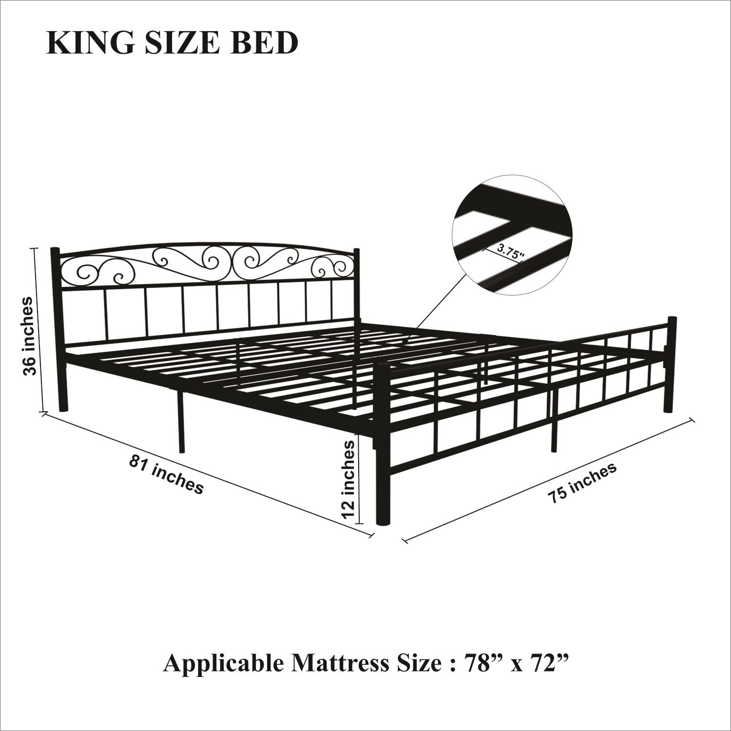 Homdec Hercules King Size Bed