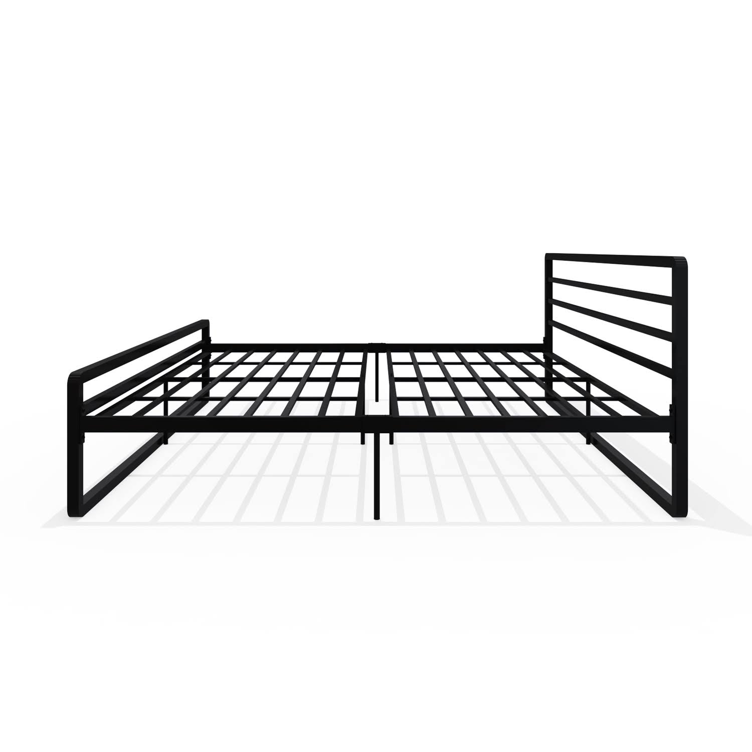 Homdec Leo King Size Metal Bed Brown