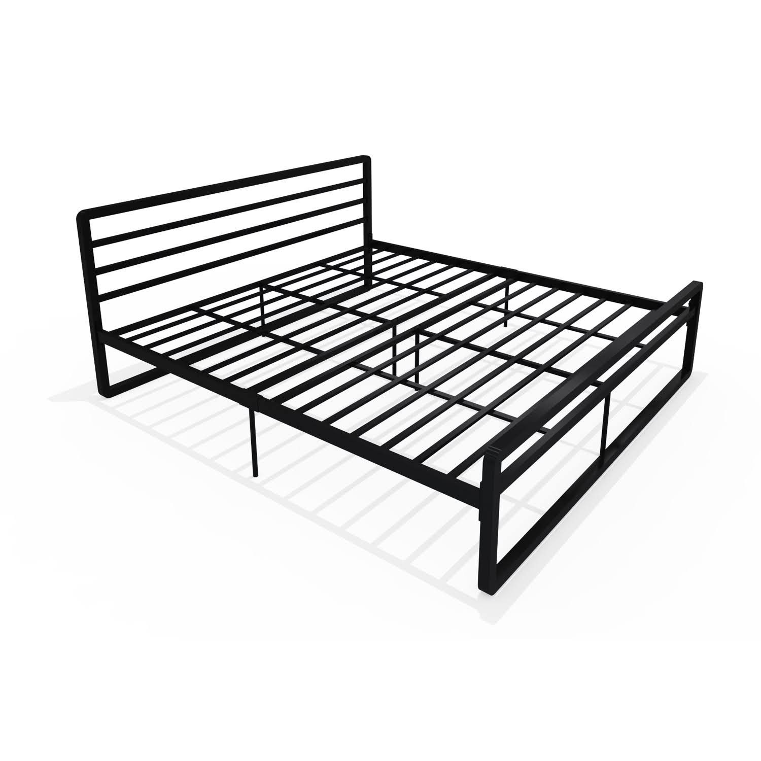 Homdec Leo King Size Metal Bed Brown