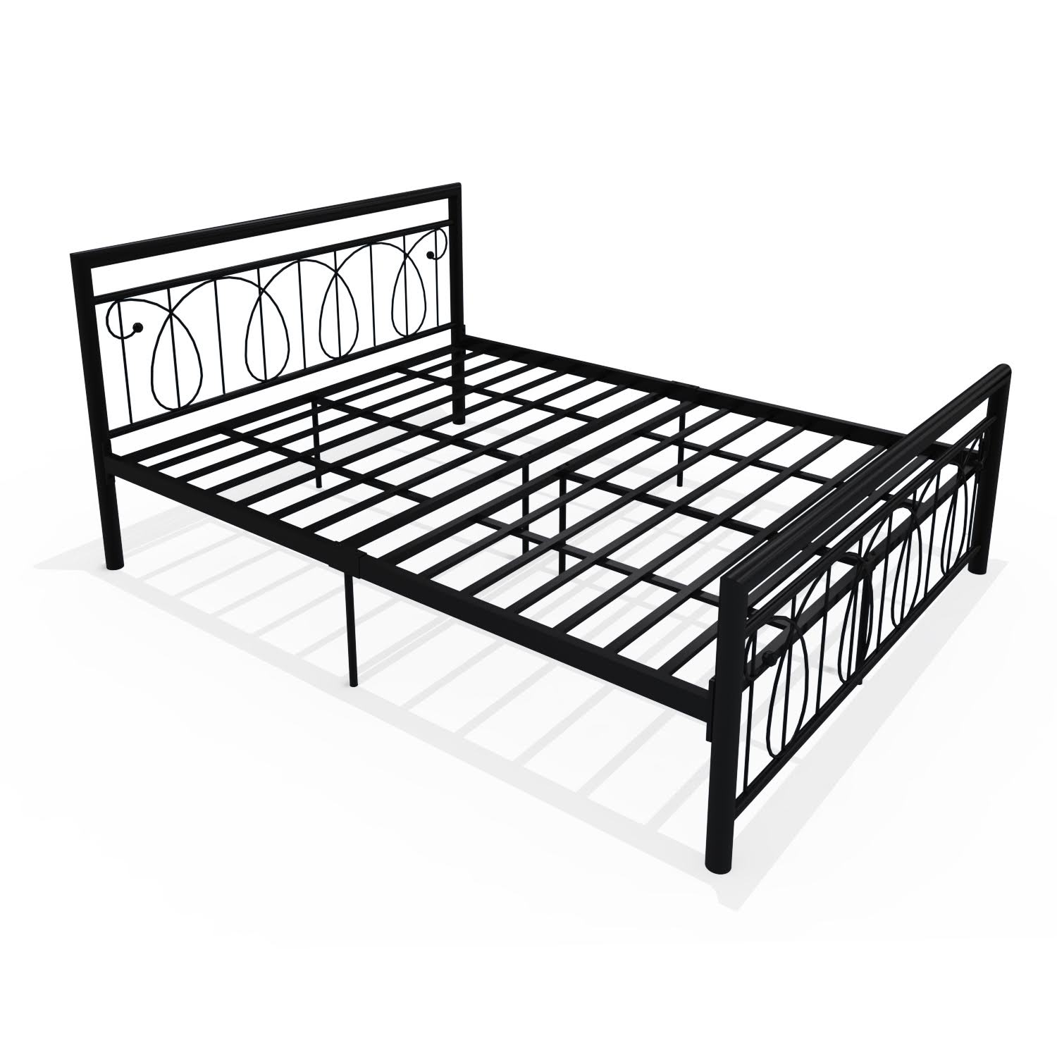 Homdec Lyra Queen Size Metal Bed Black Homdec Lyra Queen Size Metal Bed Black