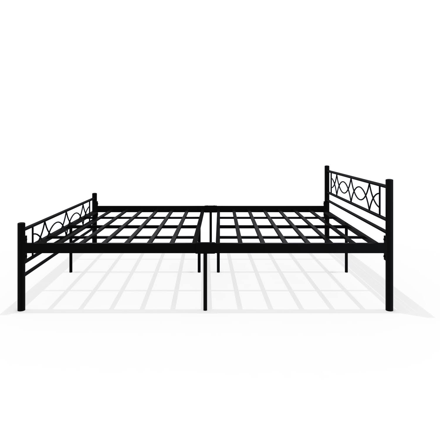 Homdec Columba Queen Size Metal Bed Black