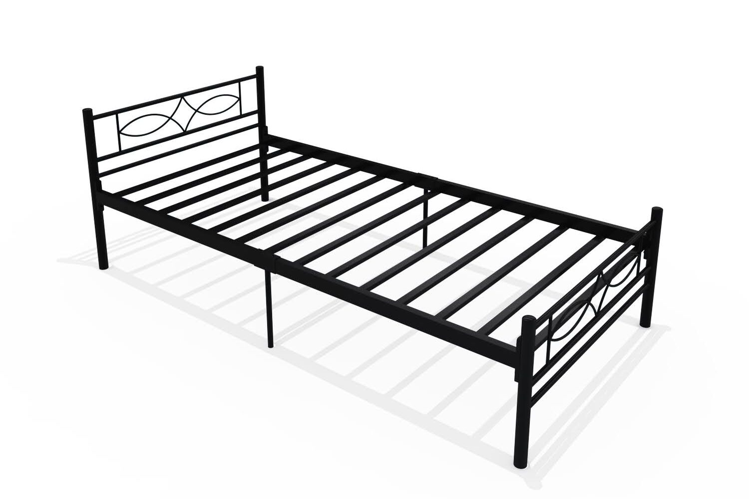 Homdec Columba Single Metal Bed Black