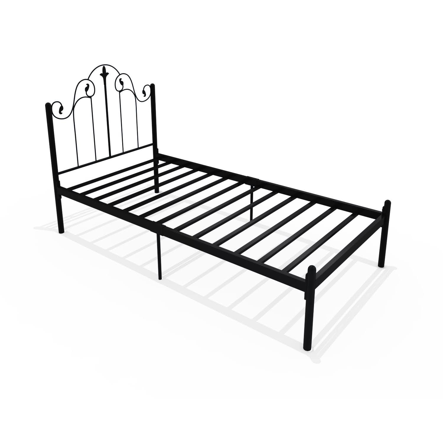 Homdec Pavo Single Metal Bed Black