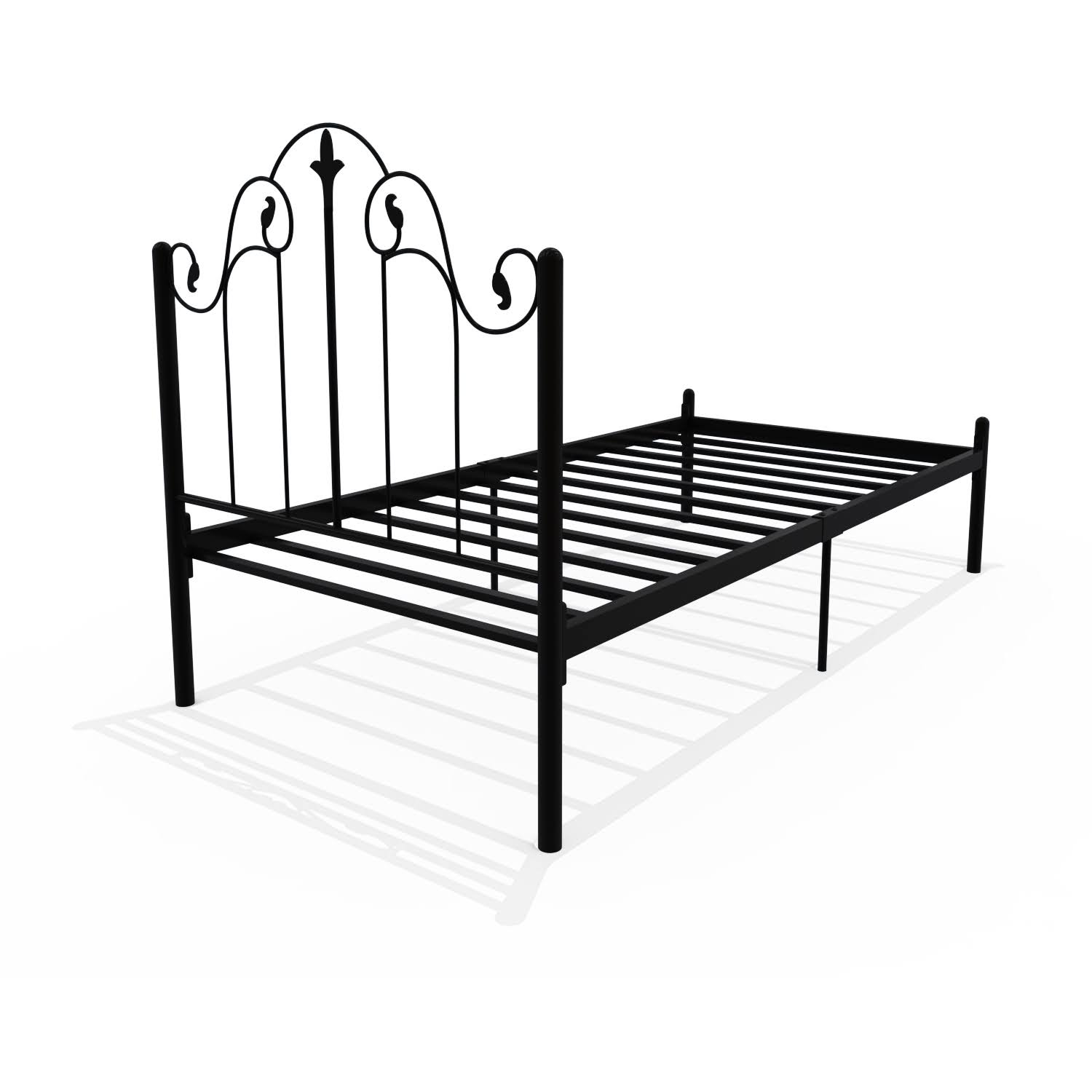 Homdec Pavo Single Metal Bed Black