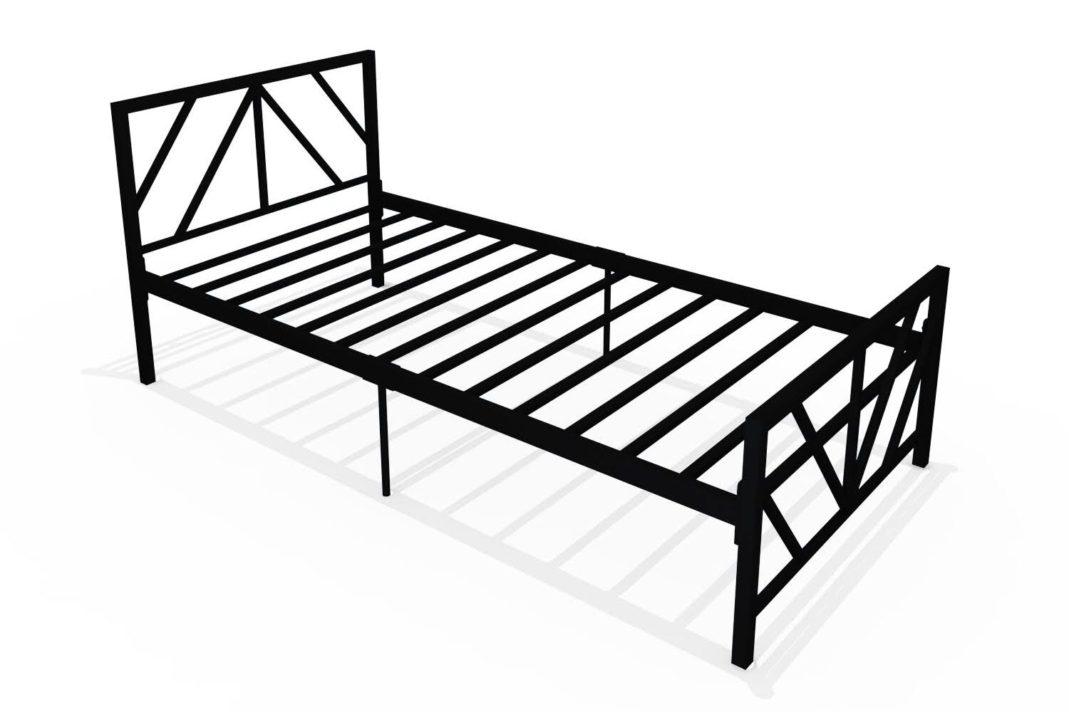 Homdec Ara Metal Single Bed Black