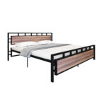 Homdec Cetus King Size Metal Bed Black