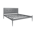 Homdec Perseus Queen Size Metal Bed Silver Grey
