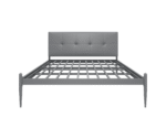 Homdec Perseus Queen Size Metal Bed Silver Grey