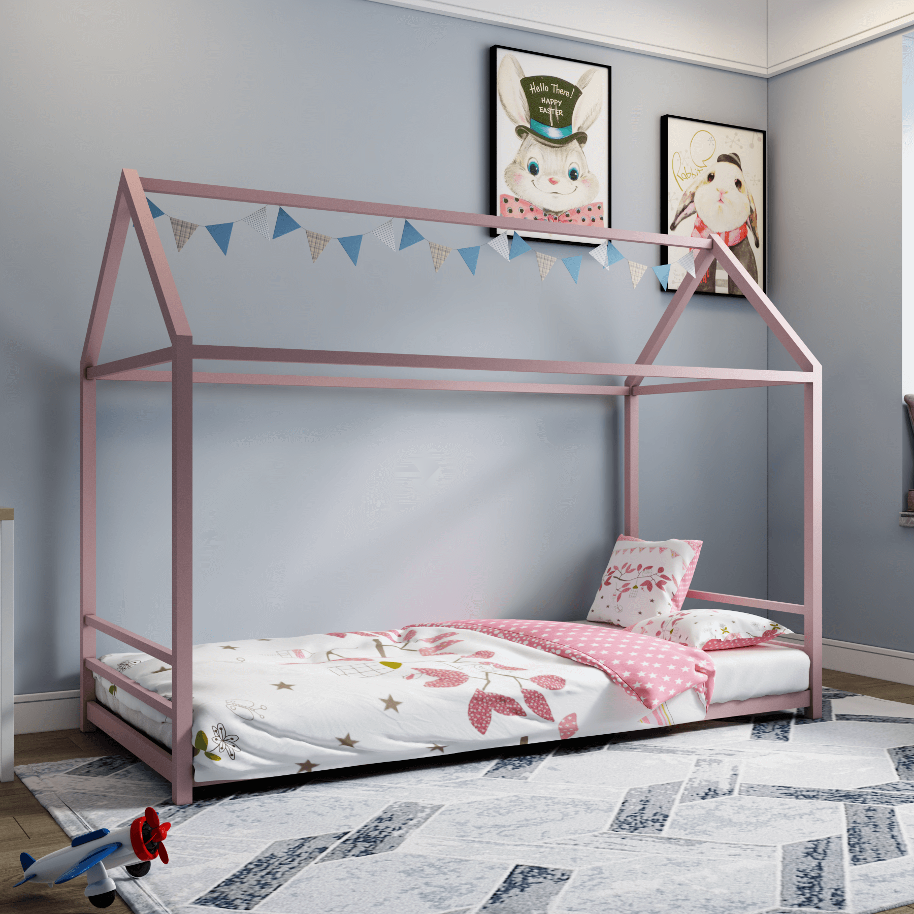 Homdec Volans Kids Canopy Bed - Blue