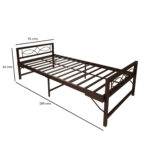 Homdec Hydra Space Saving Folding Metal Single Bed (Brown, 36 x 72) - Image 3