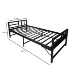 Homdec Aquarius Space Saving Folding Metal Single Black Bed