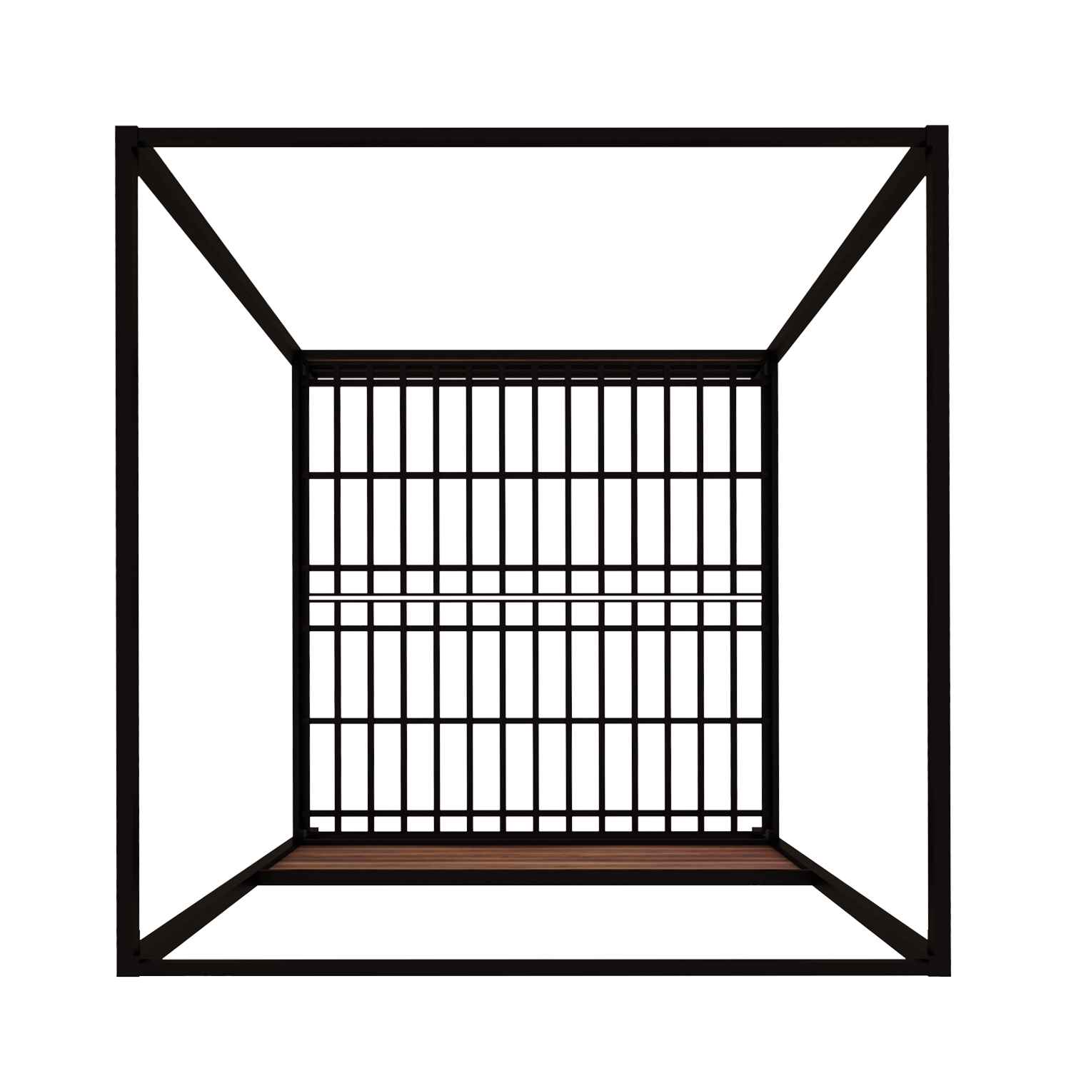 Homdec Canopy Wood Black