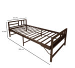 Homdec Alpha Space Saving Folding Metal Single Bed (Brown, 36 x 72) - Image 3
