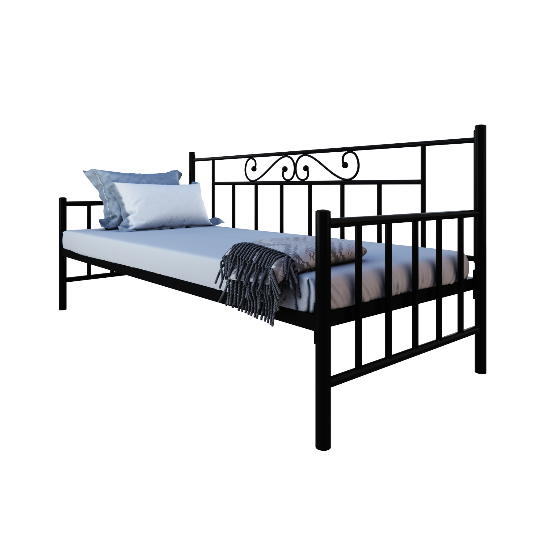 Homdec Luxora Day Bed With Classic Headboard Black