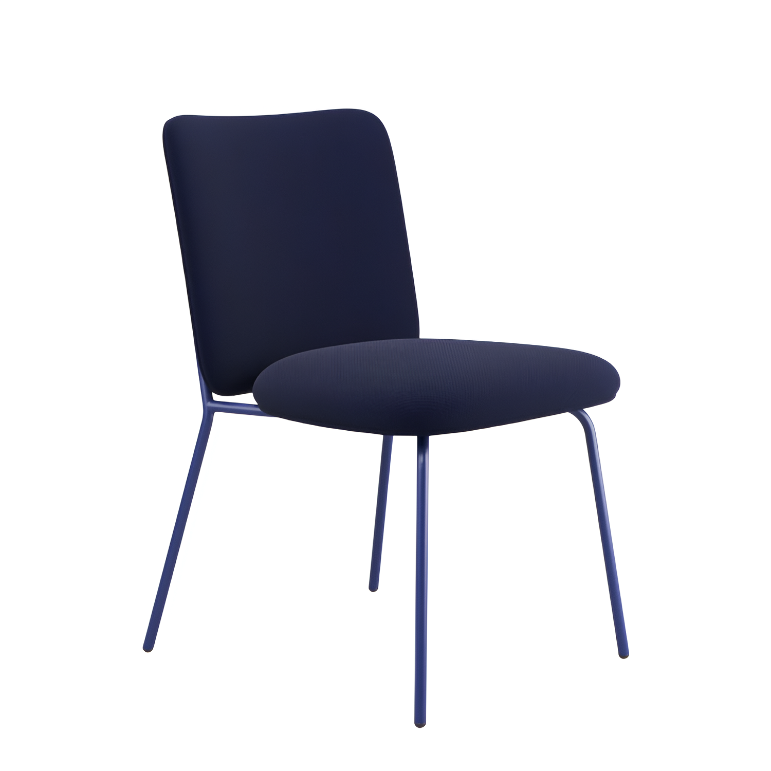 Blue Fabric Metal Frame Dining Chair