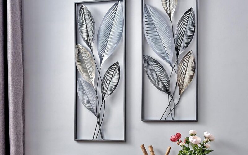 Leaf Art Metal Wall Decor Set of 2 Leaf Art Metal Wall Decor Set of 2