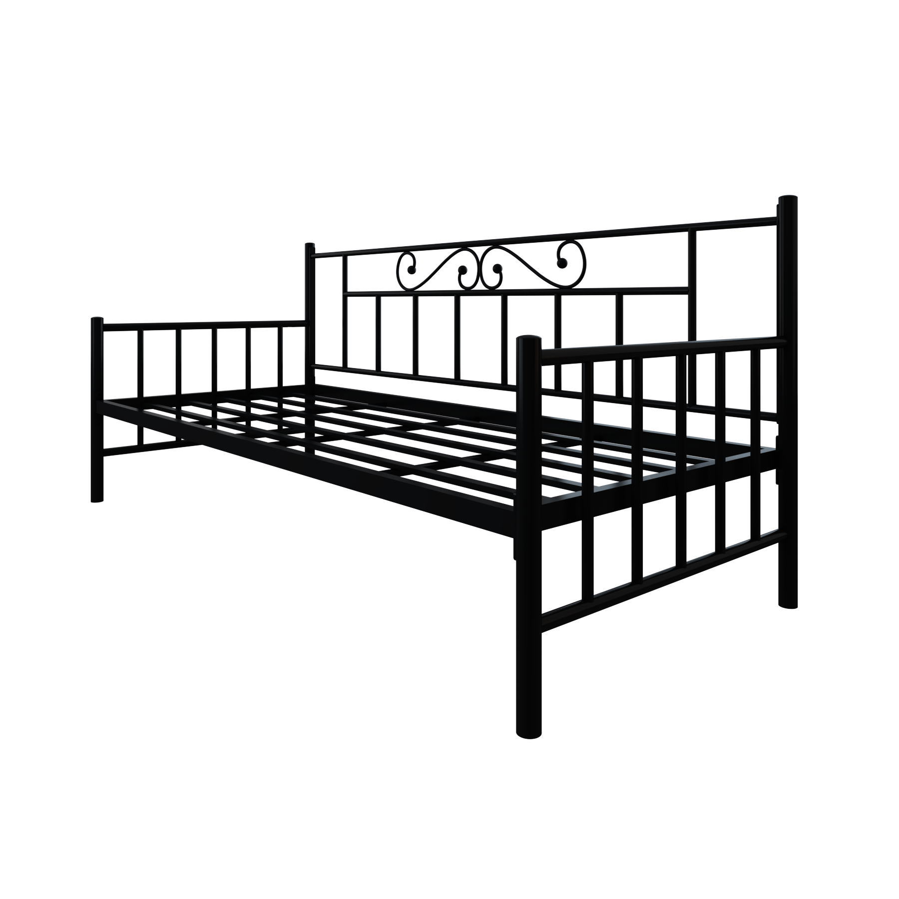Homdec Luxora Day Bed With Classic Headboard Black