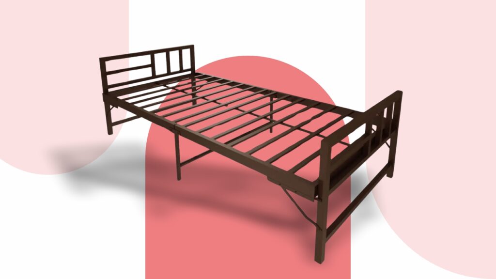 Homdec Alpha Space Saving Folding Metal Single Bed