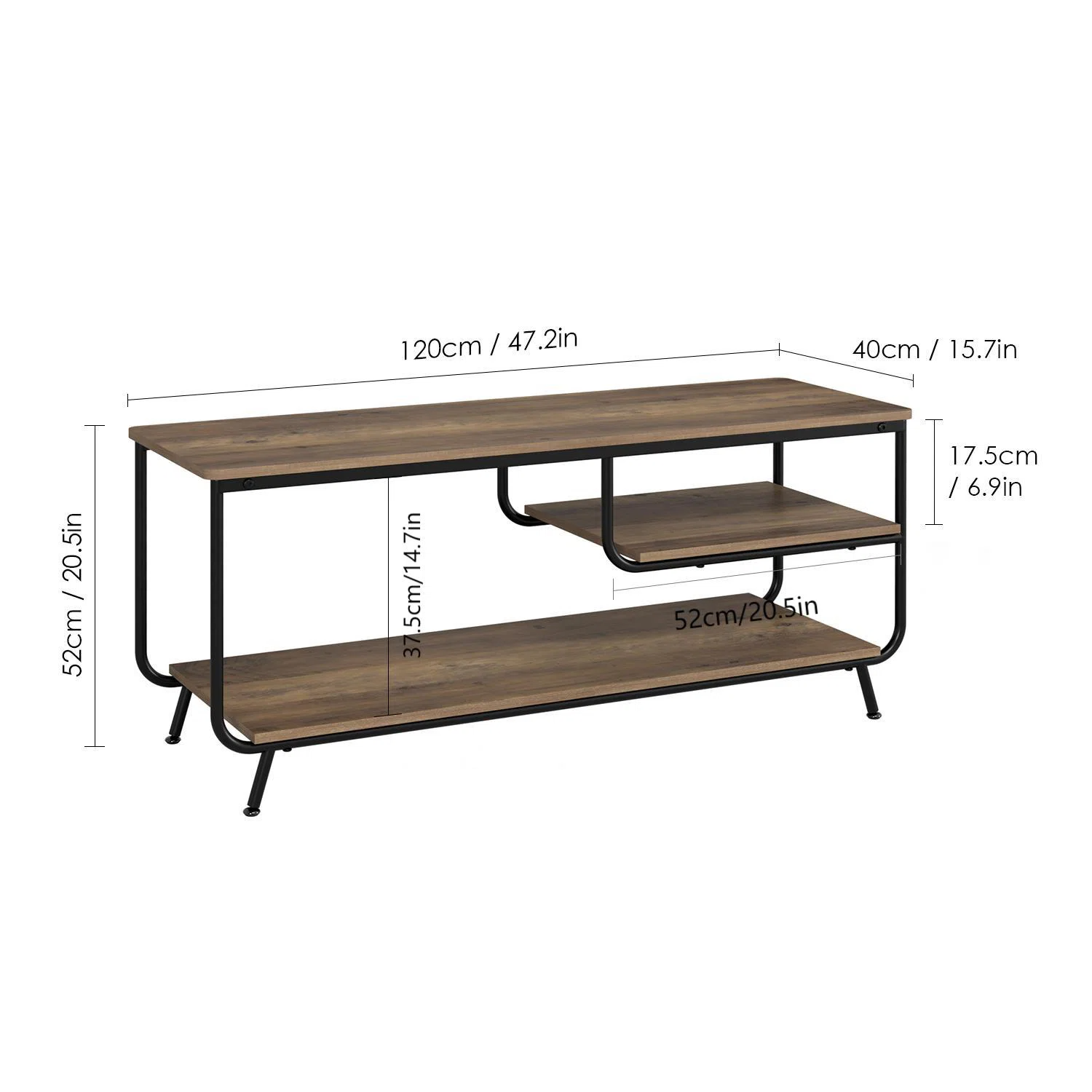 Hybrid Wood and Metal TV Unit