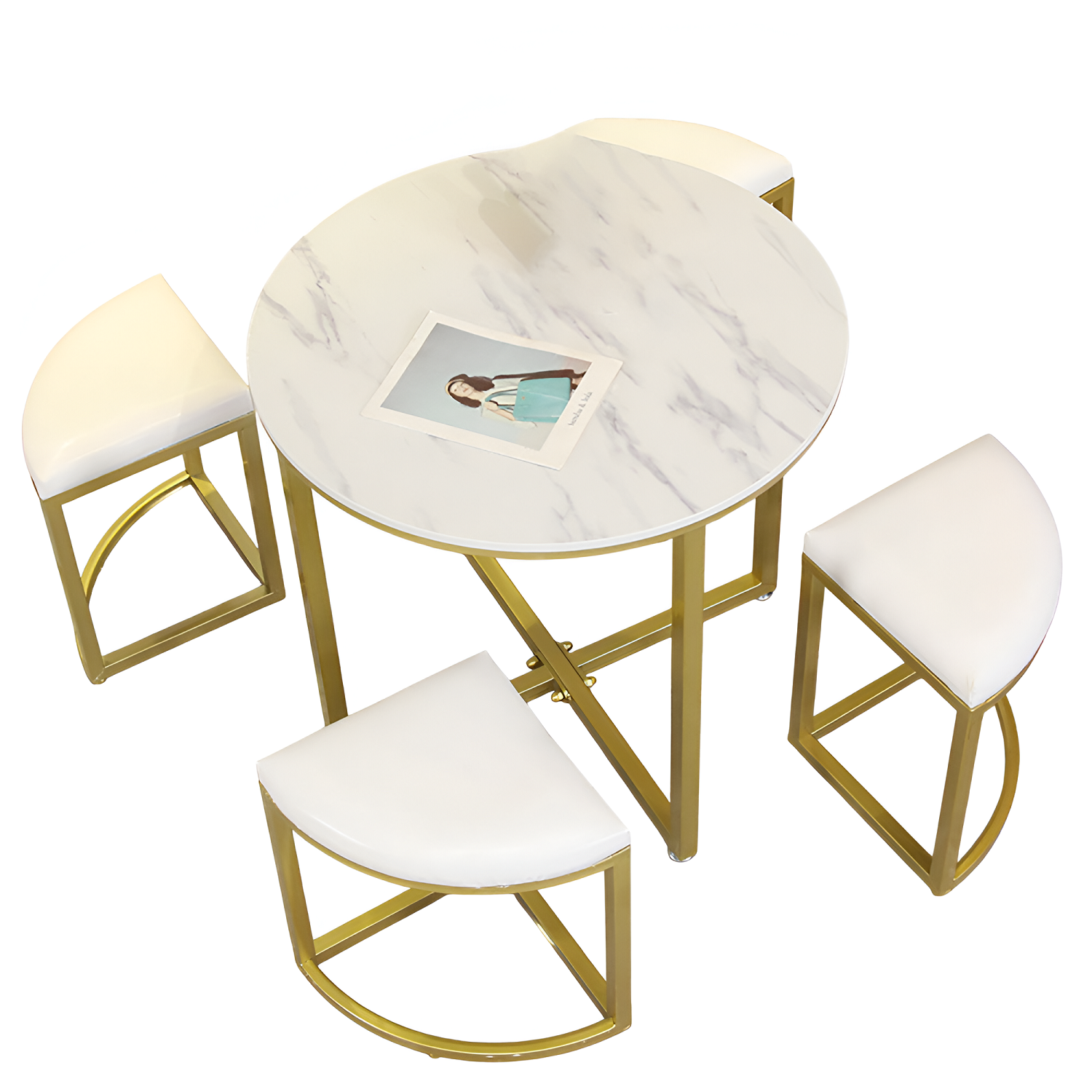 Buy Metal and Wood Dining Table Set