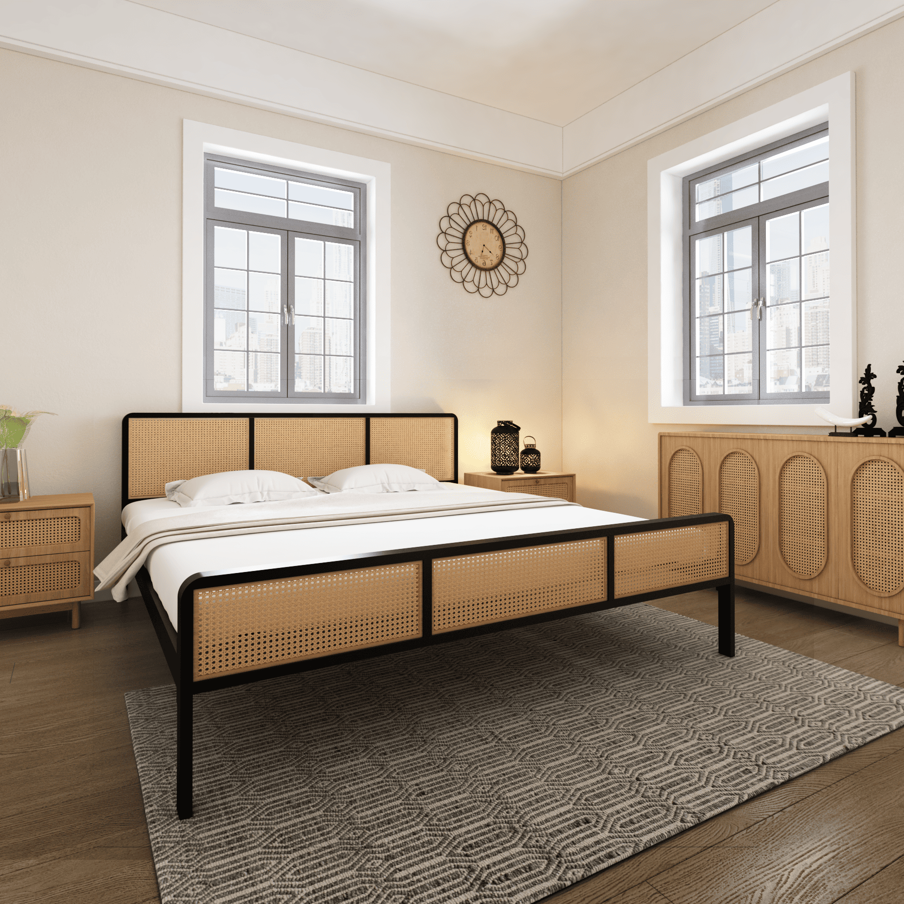 Homdec Capella Cane King Size Bed Homdec Capella Cane King Size Bed