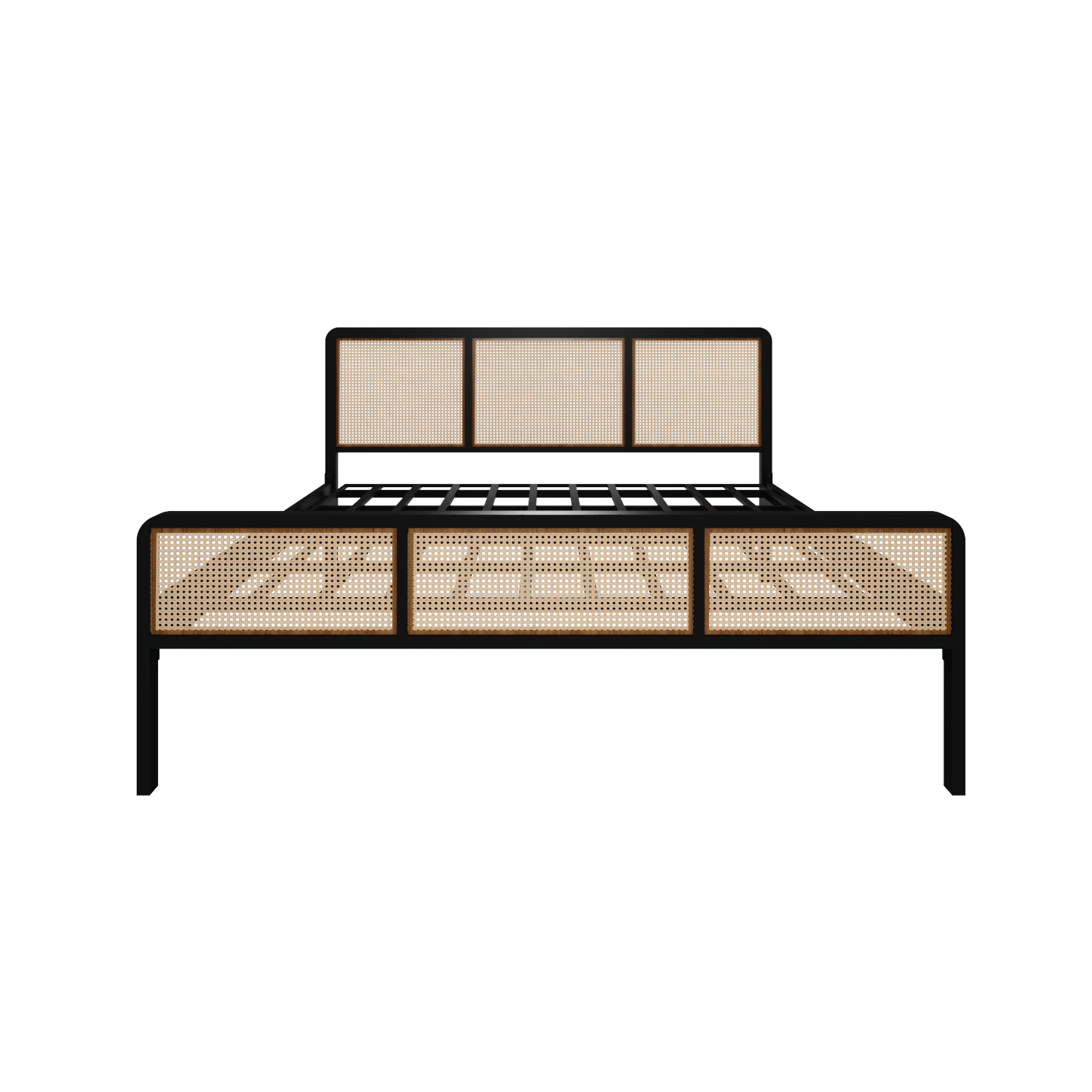 Homdec Capella Cane Queen Size Bed Brown