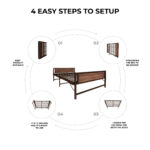 Homdec Cygnus Space Saving Folding Metal Double Bed (Brown, 48 x 75) - Image 8