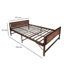 Homdec Cygnus Space Saving Folding Metal Double Bed (Brown, 48 x 75) - Image 3