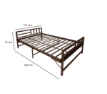 Homdec Alpha Space Saving Folding Metal Double Bed (Brown, 48 x 75) - Image 3