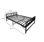 Homdec Aquarius Space Saving Folding Metal Double Bed (Black, 48 x 75) - Image 3