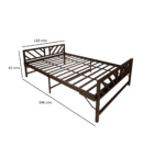 Homdec Aquarius Space Saving Folding Metal Double Bed (Brown, 48 x 75) - Image 3